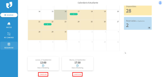 cancelar clase plataforma de inglés para empresas Twenix